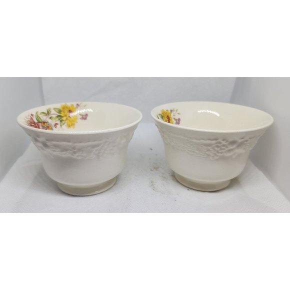 2 Eggshell Theme Homer Laughlin Made In U.S.A Teacup & Saucer Set C41N5 - Picture 12 of 16